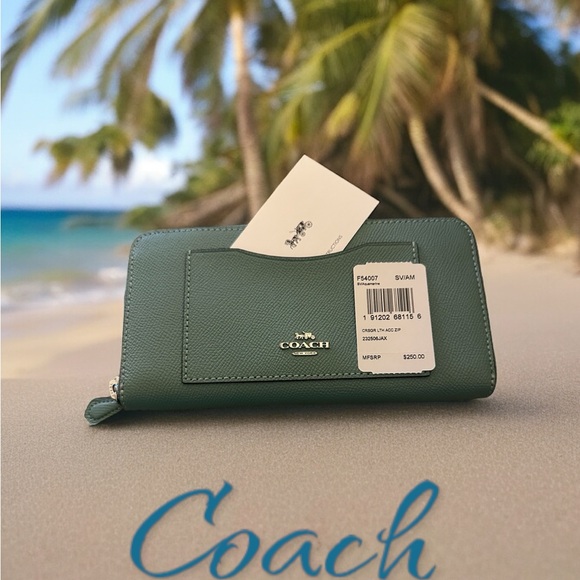Coach Handbags - 🏝️🍀COACH 🏝️ WALLET! NWT Matches bag also for sale! 🏝️🍀aquamarine